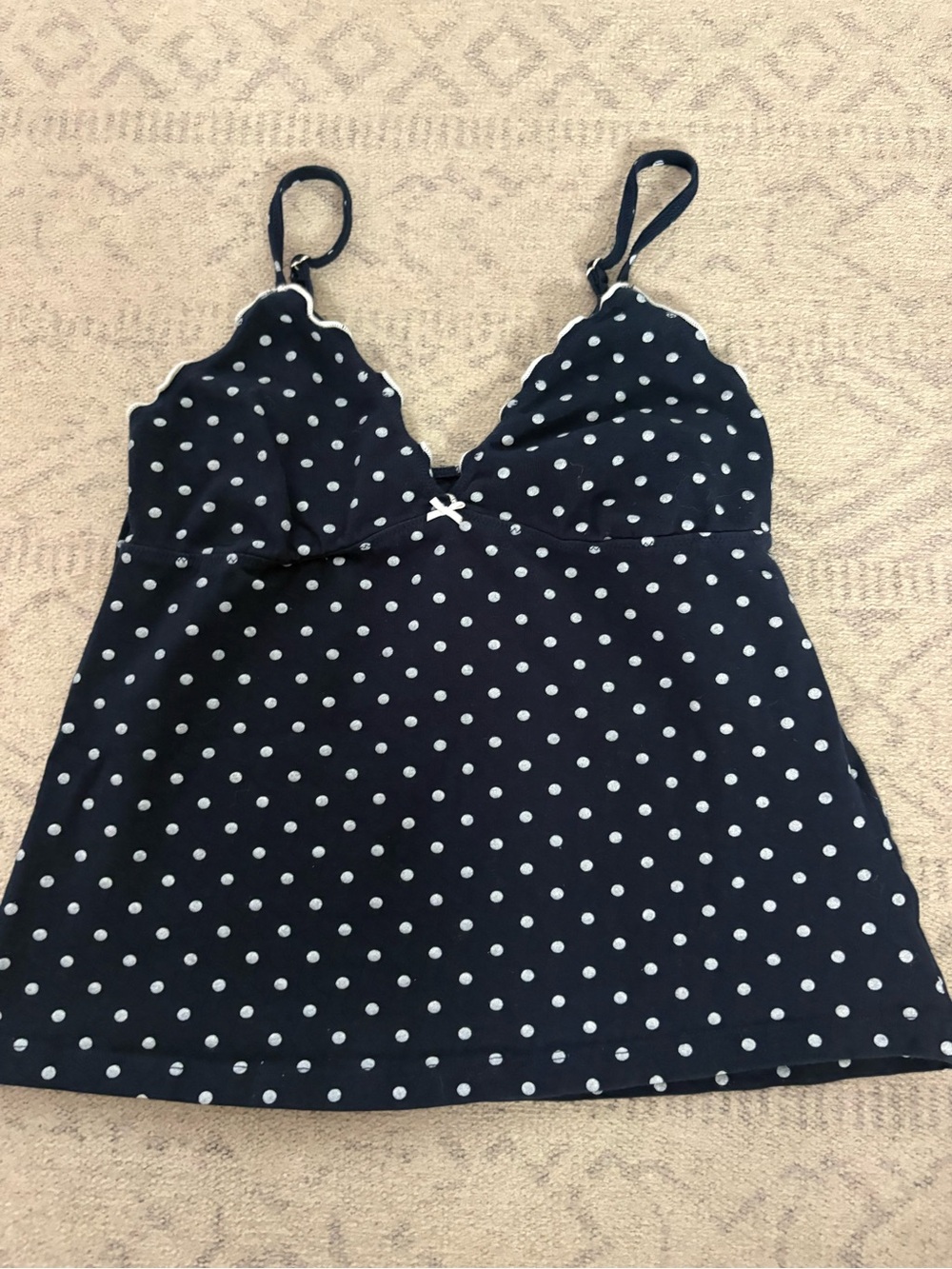 Brandy Melville Navy Polka Dot Cami Tank Top